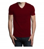 T Shirts - V neck style ( Maroon )