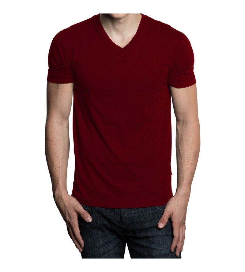 T Shirts - V neck style ( Maroon )